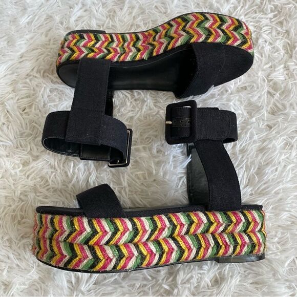 House of Harlow 1960 x REVOLVE Black Aiden Espadrille Sandals Size 6 - Picture 8 of 9